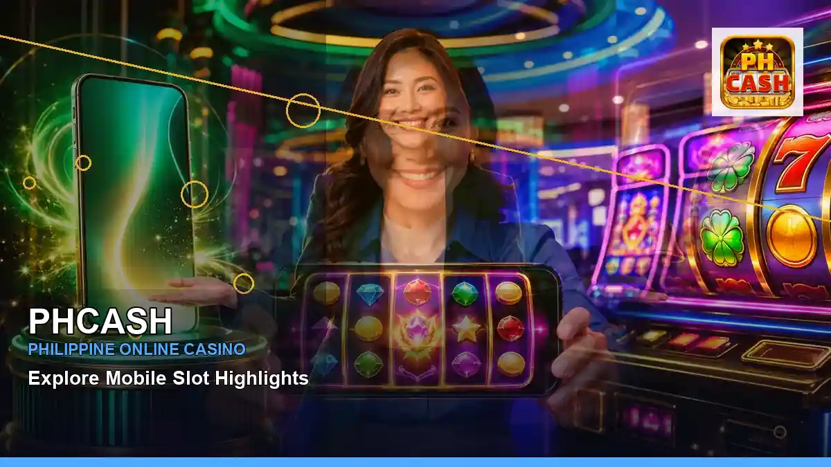 PHCASH gold jackpot slot games featuring an adult Filipina casino host with a right close-up composition — view 2